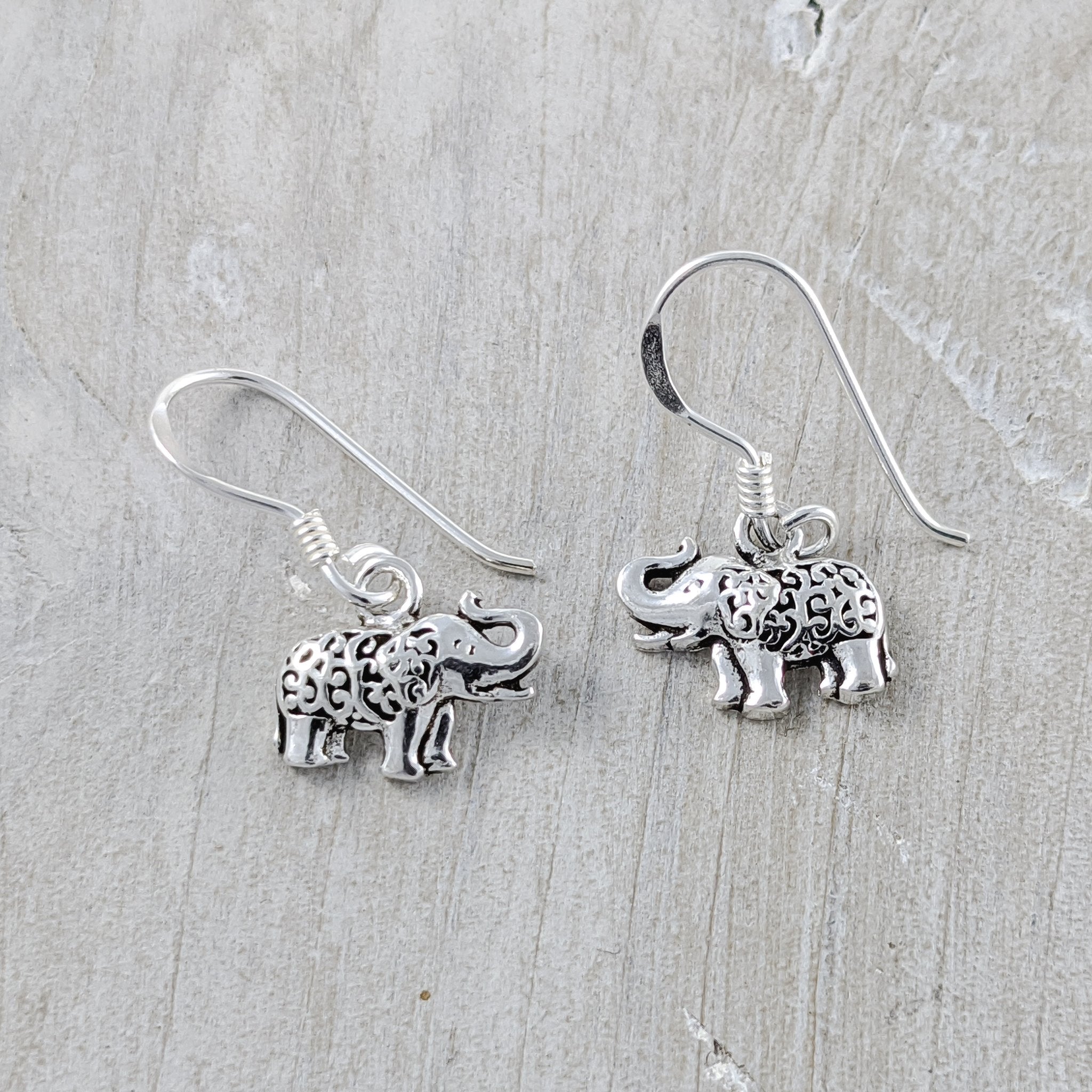 Elephant with Filigree Backs Earrings