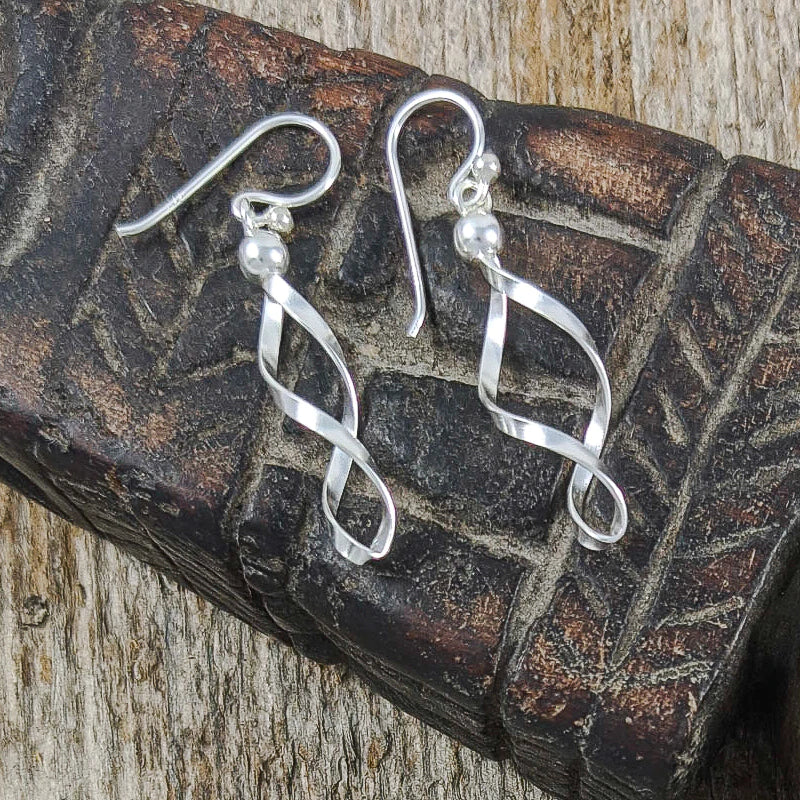 Gentle Twist Earrings, Sterling Silver