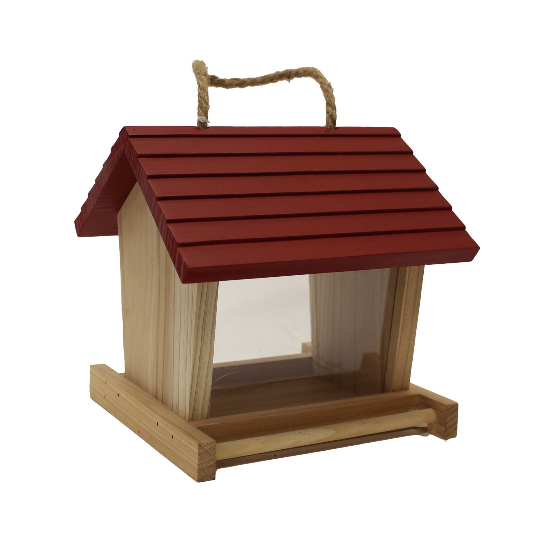Red Roof Hanging Bird Feeder