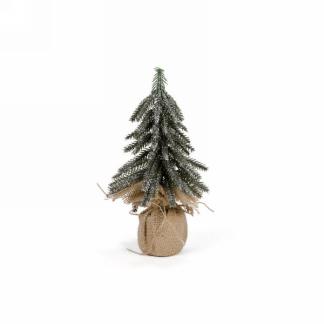 Glitter Pine Tree Wrapped in Jute
