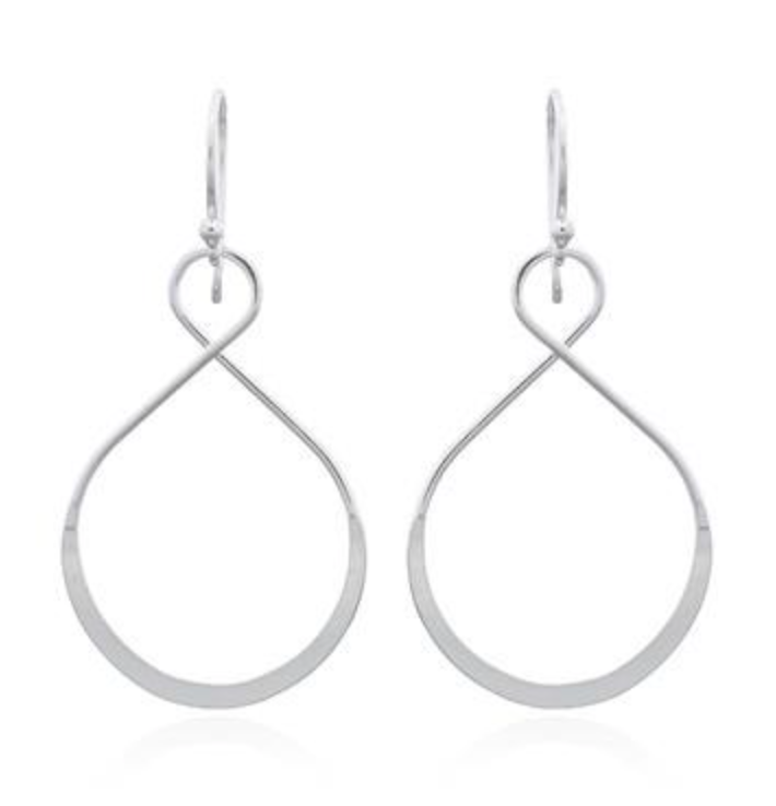 Asymmetrical Infinity Earrings in Sterling Silver