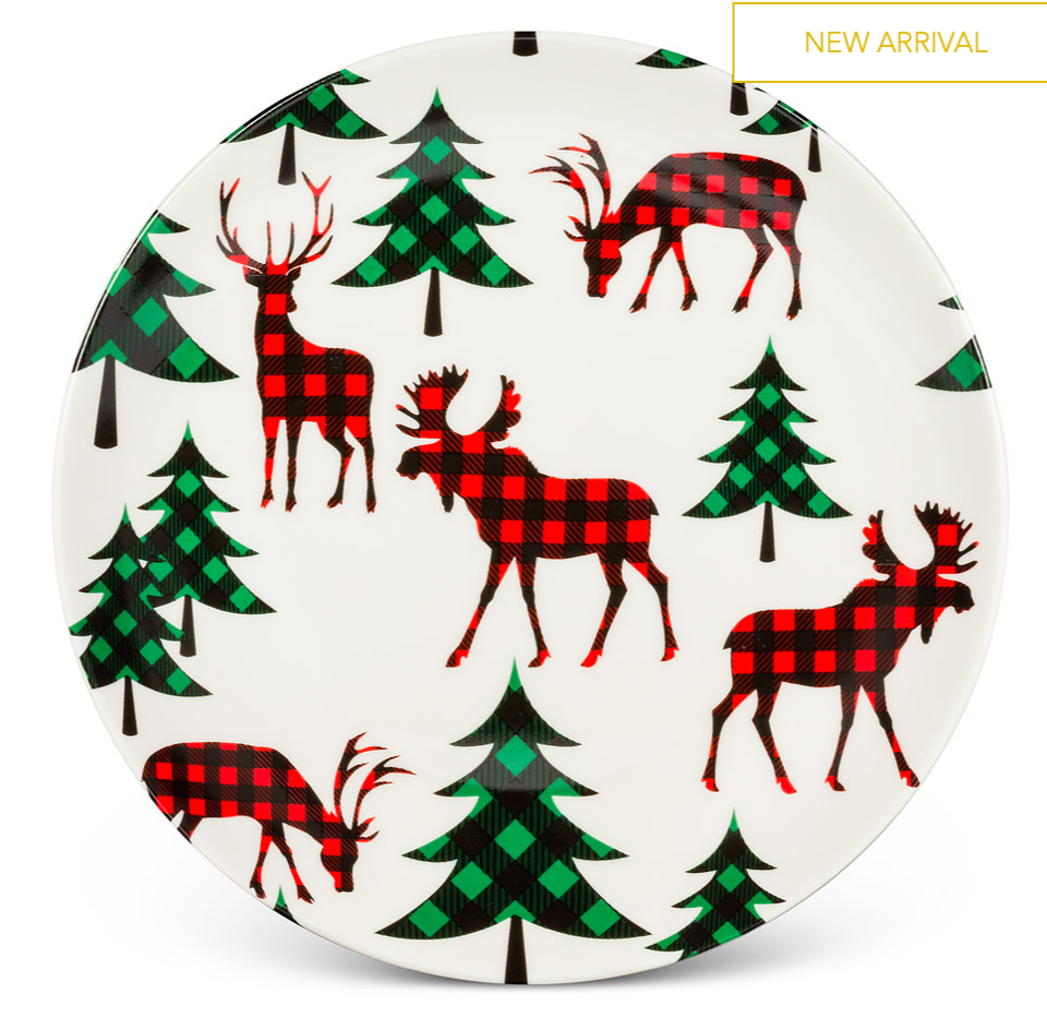 Buffalo Check Moose and Tree Tableware