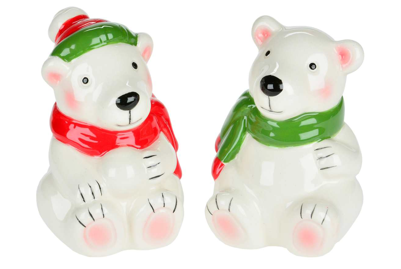 Salt and Pepper Polar Bears With Scarfs