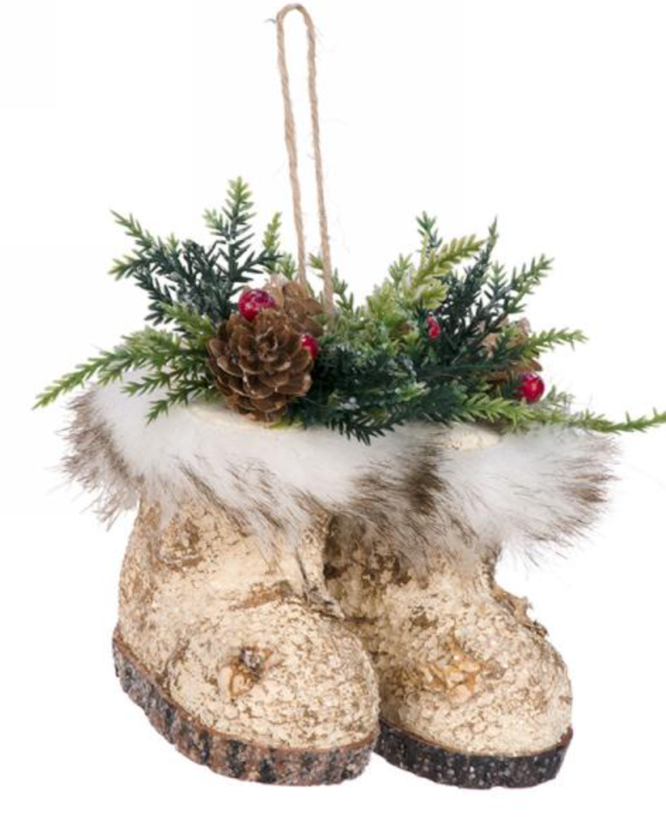 Faux Fur Boot Ornament-FINAL CLEARANCE