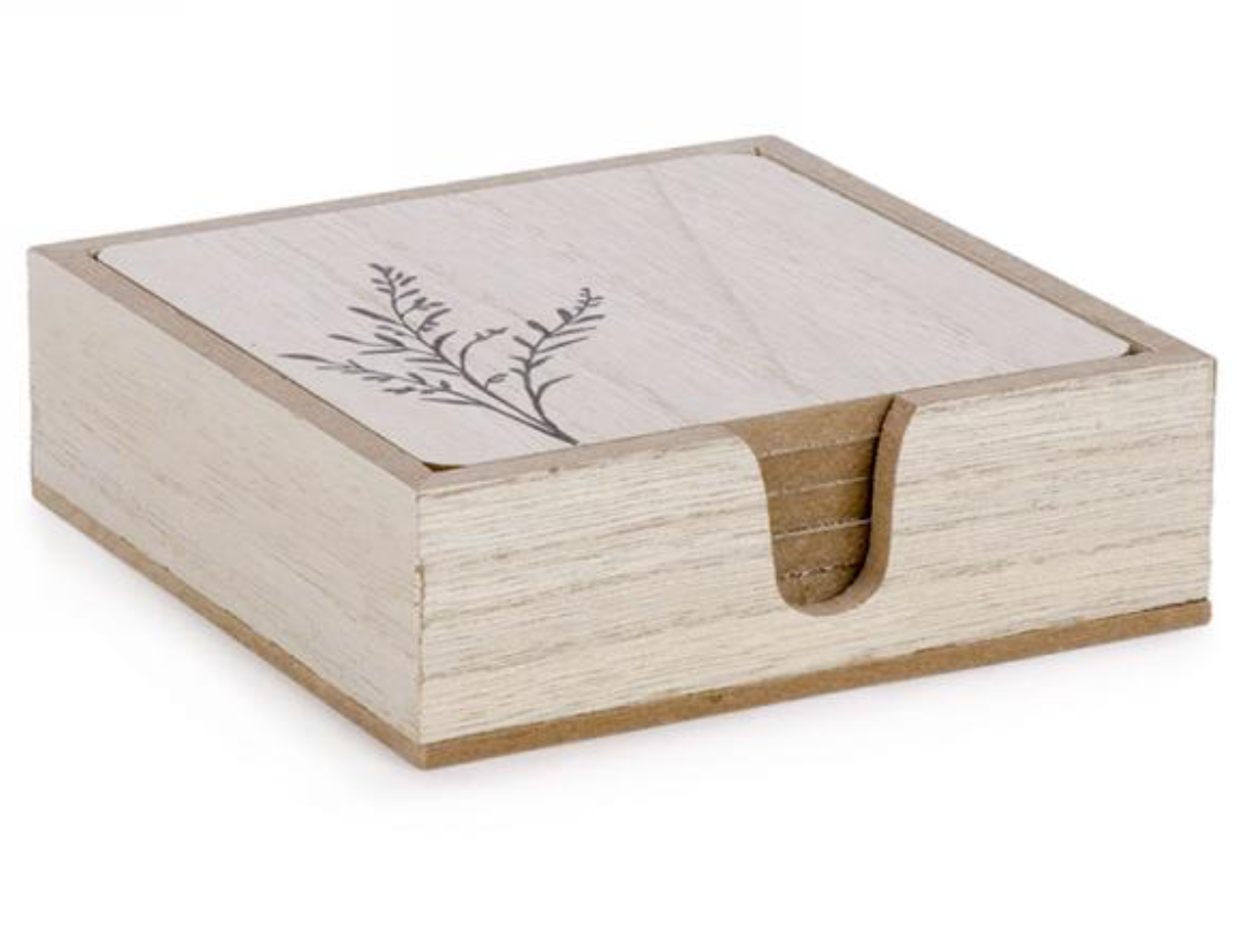 Natural Foliage Coaster Set