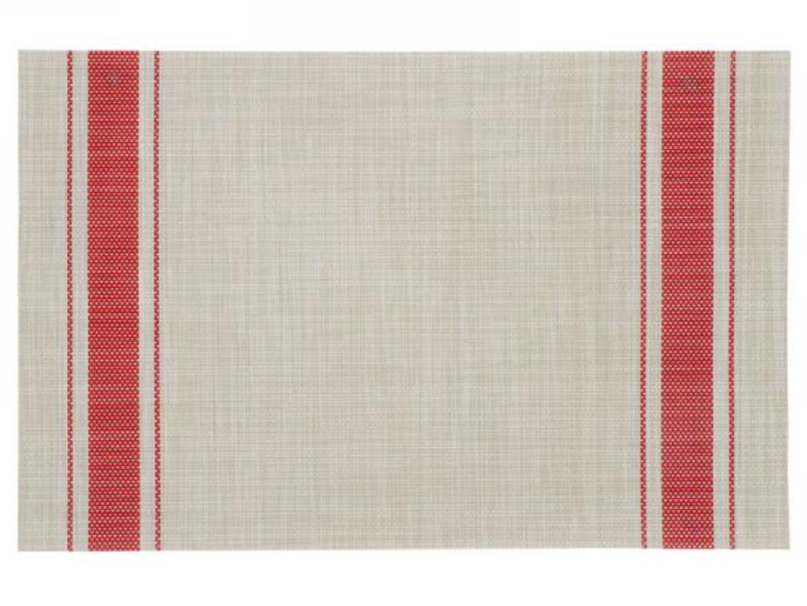 Red Striped Grey Placemat