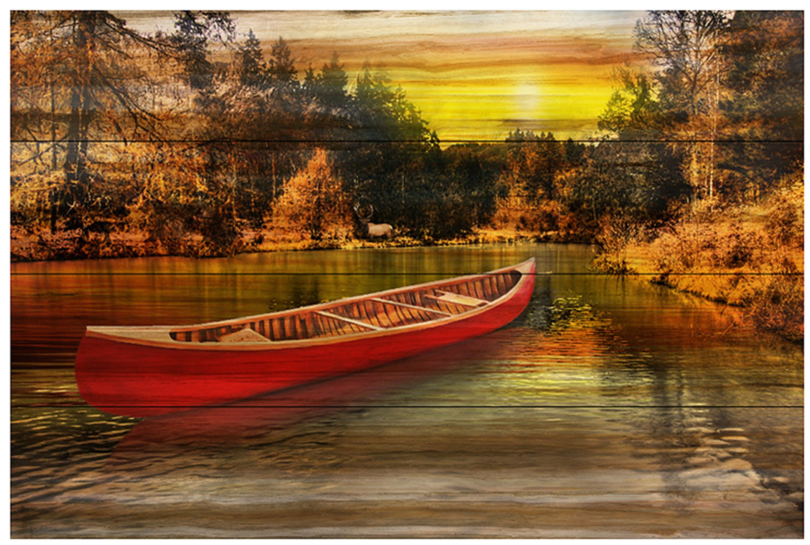 Red Canoe Wall Art