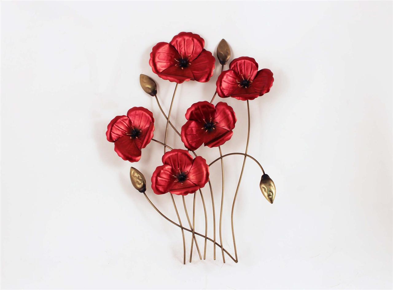 Five Bloom Poppy Wall Art