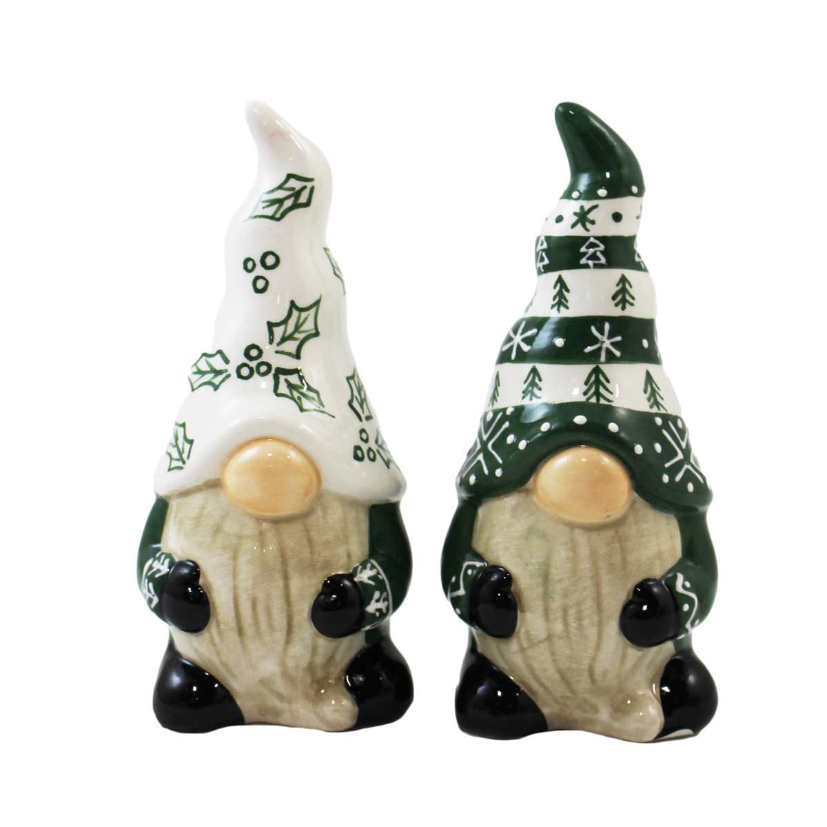 Green and White Gnome Salt and Pepper Set