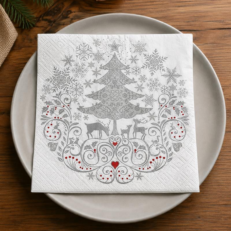 Holiday Paper Napkins: Christmas Circle