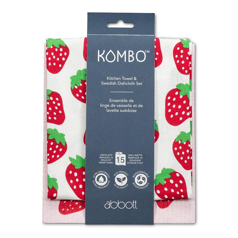 Strawberries Dishcloth and Kitchen Towel Set