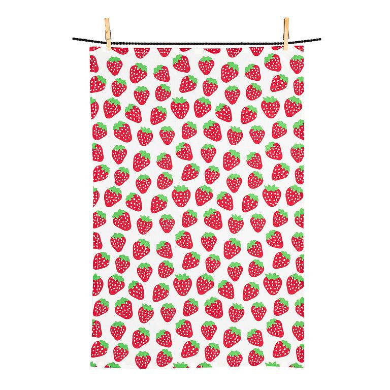 Strawberries Dishcloth and Kitchen Towel Set