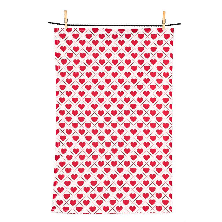 Hearts Dishcloth and Kitchen Towel Set