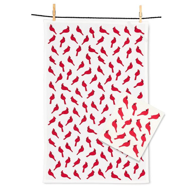 Cardinals  Dishcloth & Kitchen Towel Set