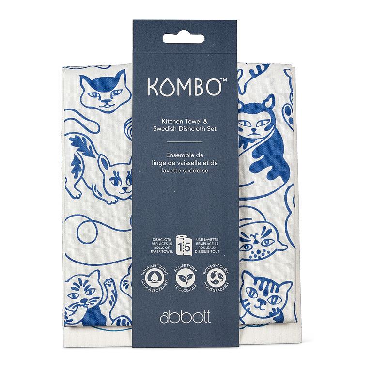 Playful Cats Dishcloth and Kitchen Towel Set