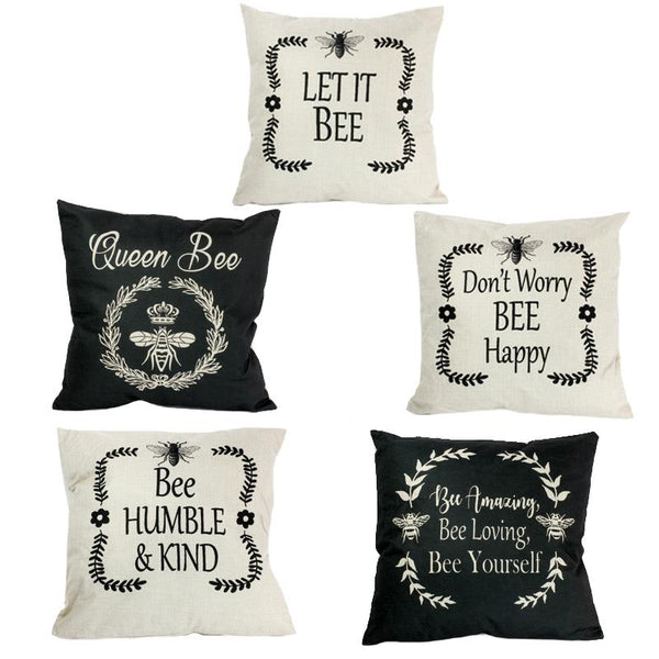 Assorted Bee Themed Throw Cushions