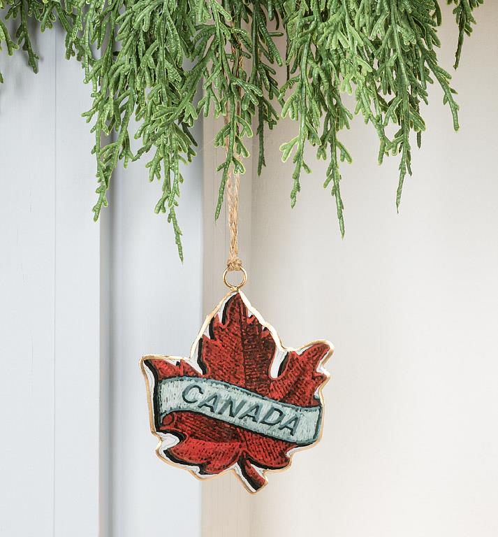 Double-Sided Ornament-Maple Leaf with Canada