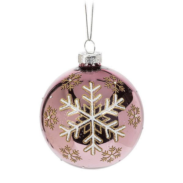 Rose Snowflake Christmas Ornament