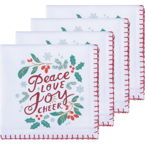 Peace and Joy Holiday Napkins-Set of 4