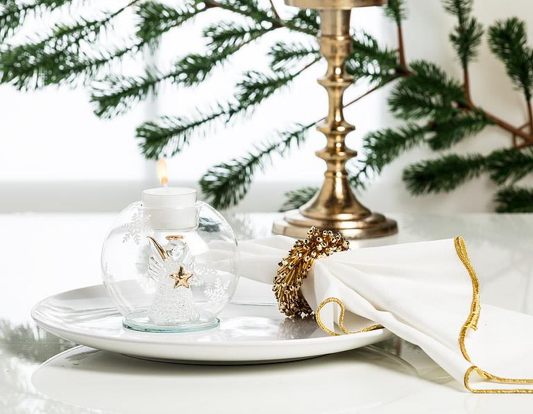 Spun Angel with Star Ball Votive