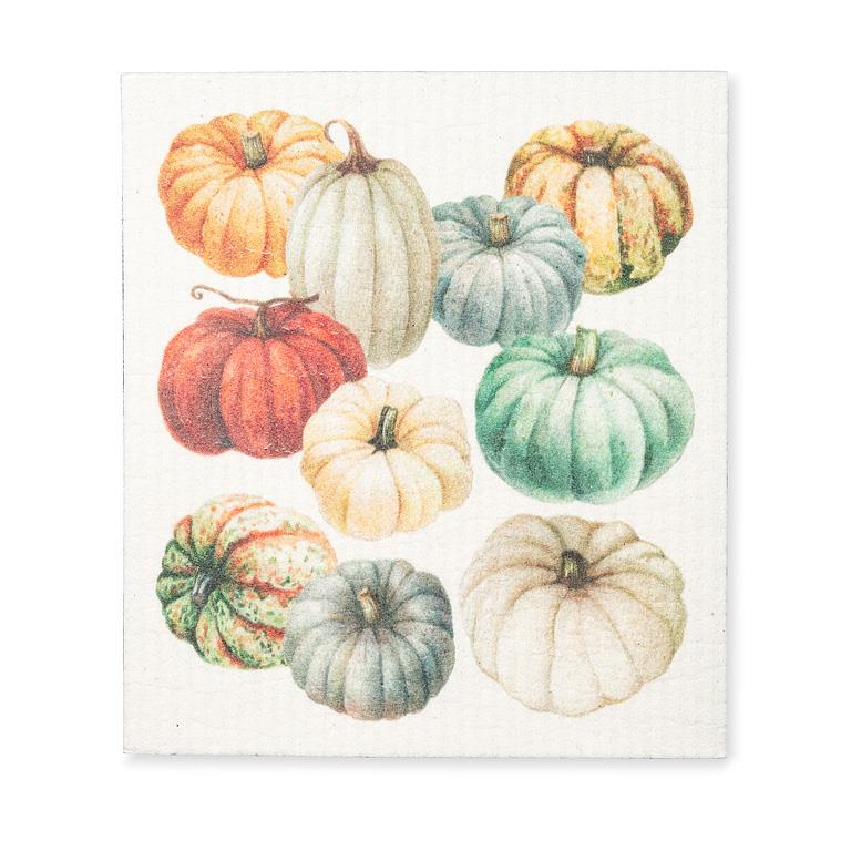 Colorful Pumpkins Swedish Dishcloth