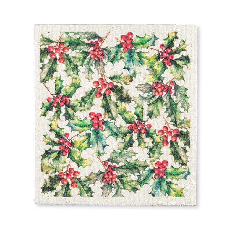 Holly & Berries Swedish Dishcloth
