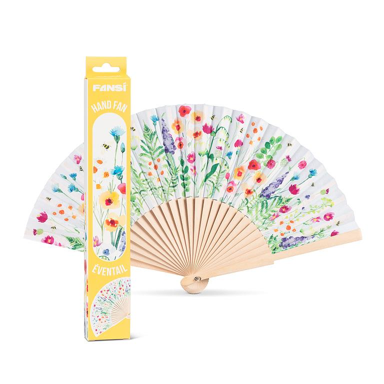 Wood & Cotton Hand Fan