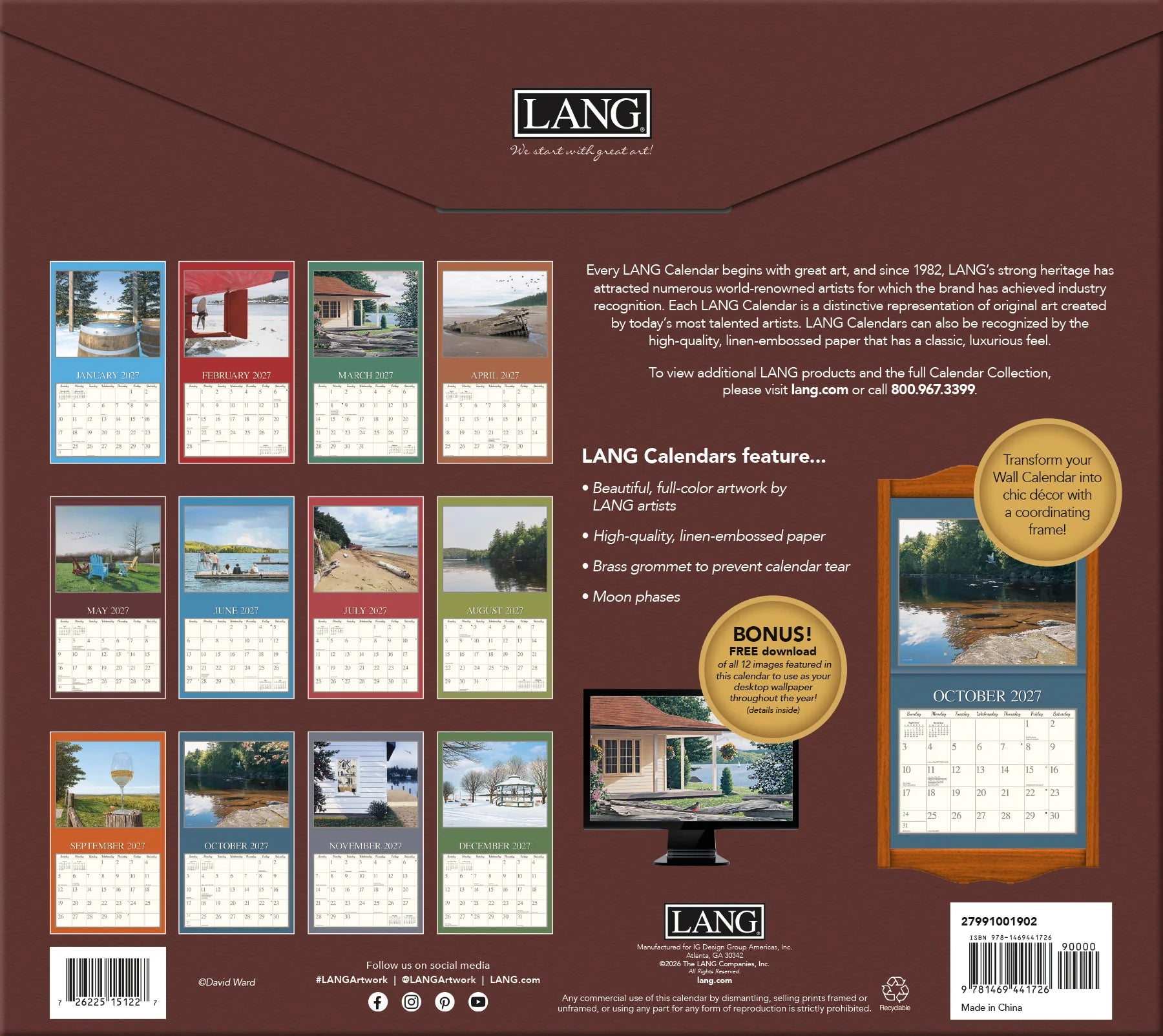 2027 Lang Calendar: Cottage Country