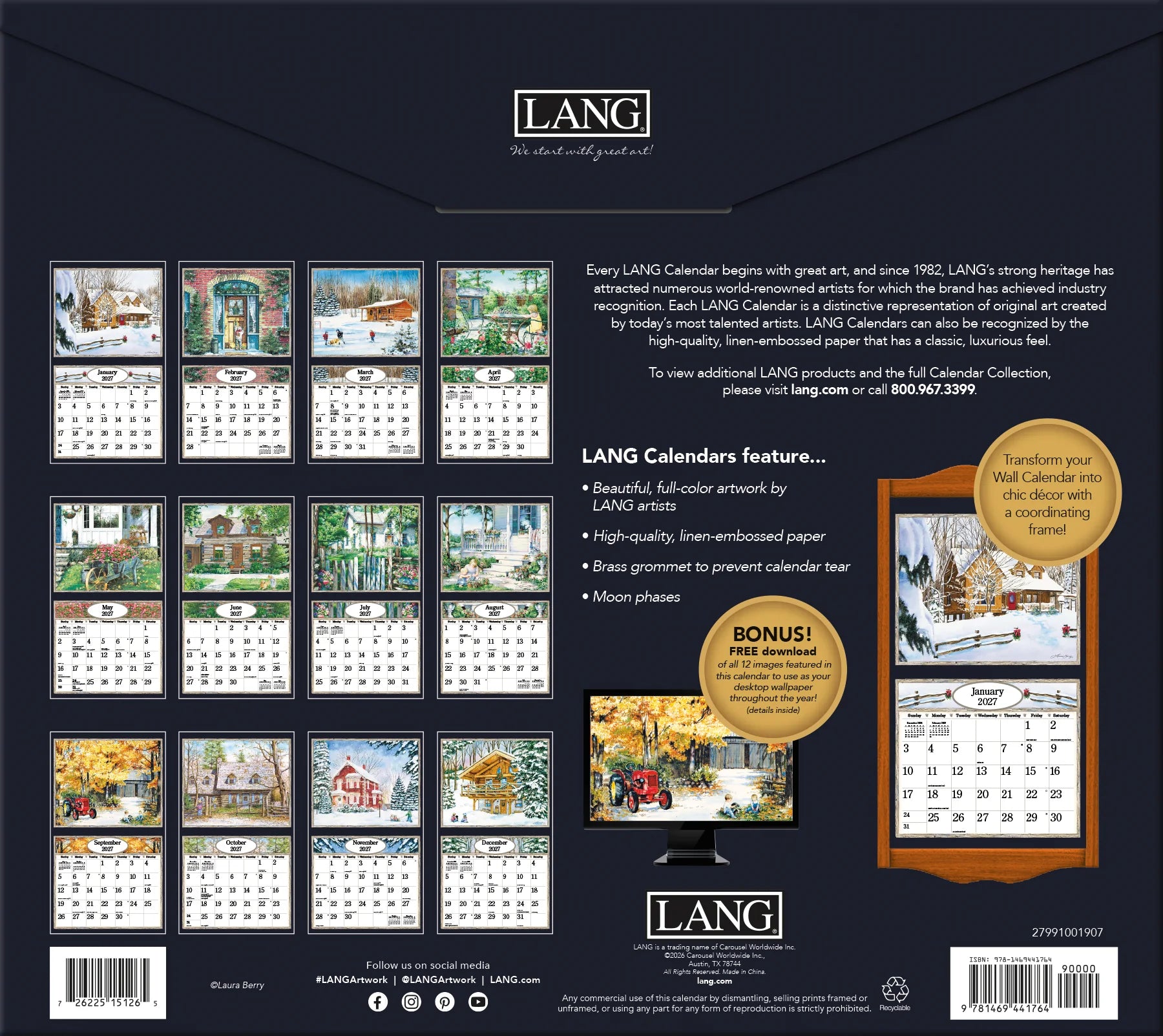 2027 Lang Calendar: Country Welcome