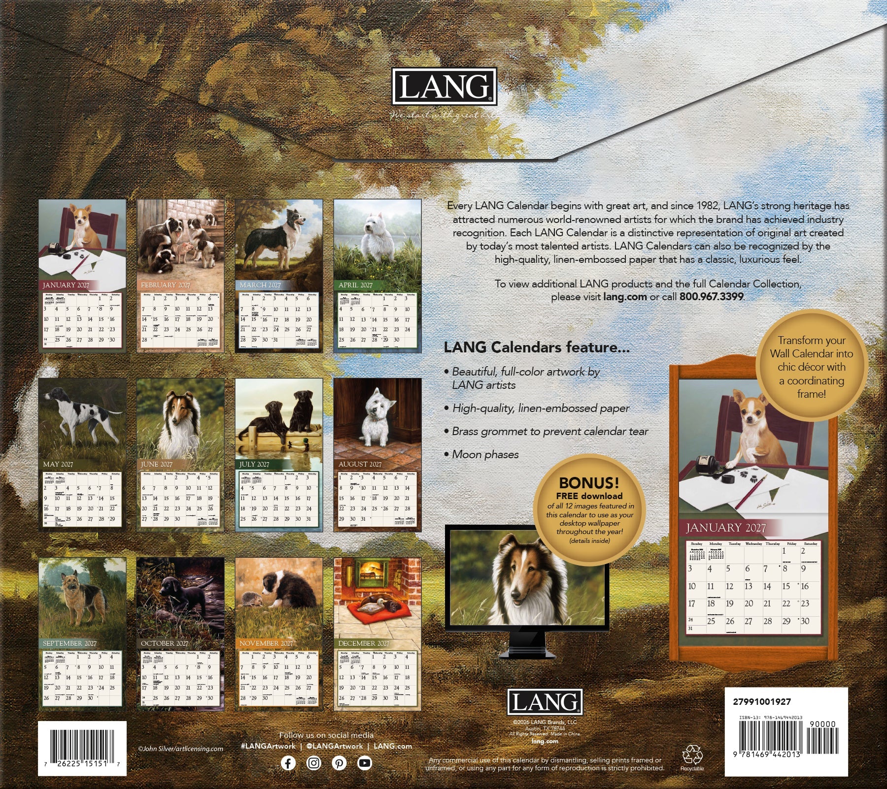 2027 Lang Calendar: Love of Dogs
