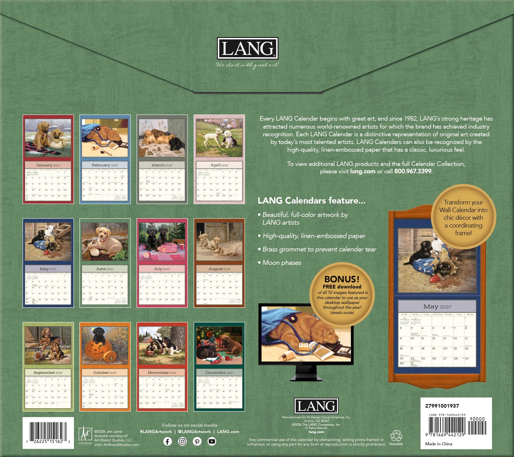 2027 Lang Calendar: Puppy