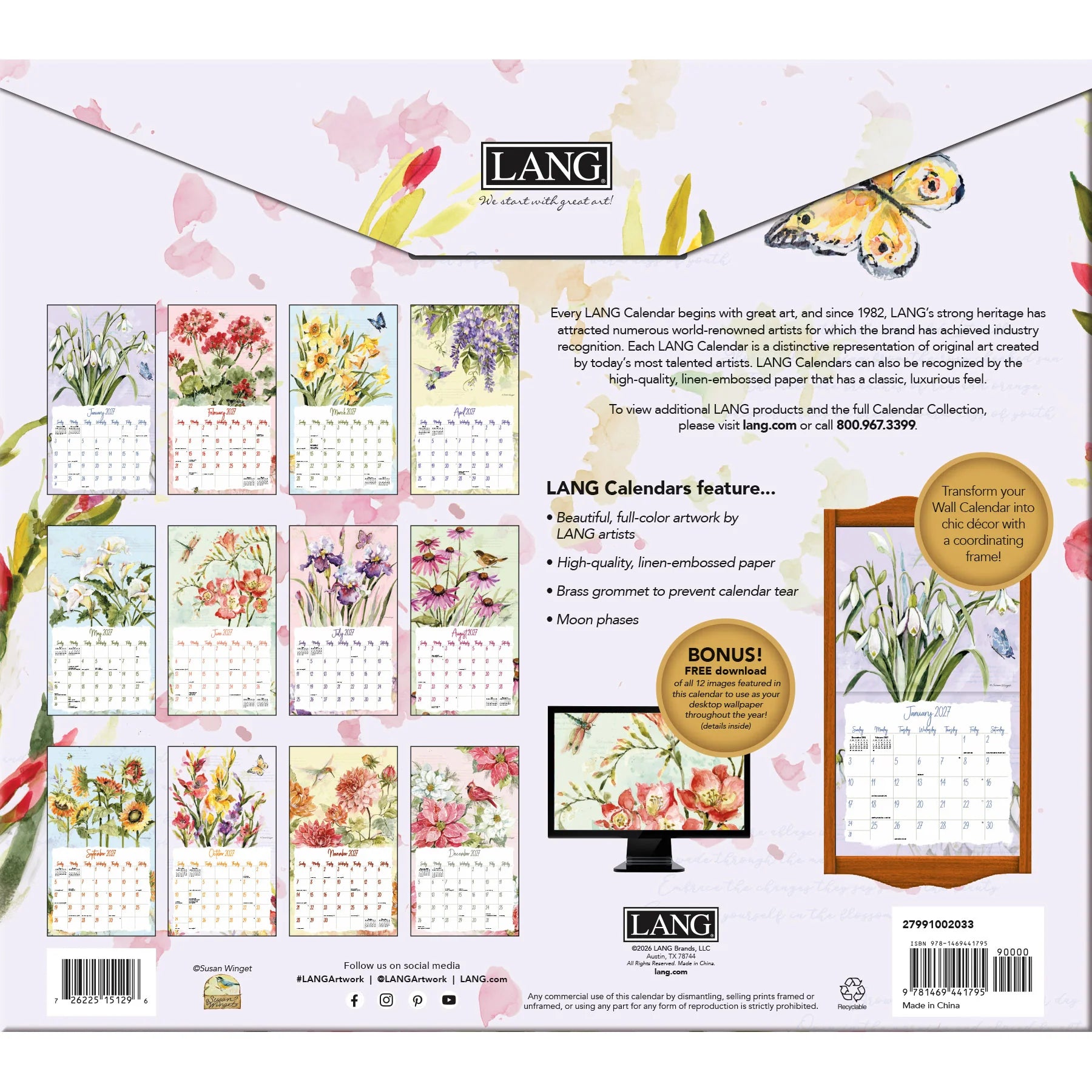 2027 Lang Calendar: Eden