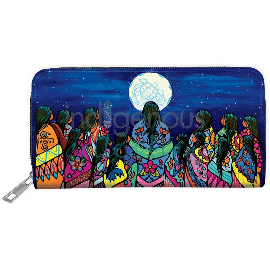 Indigenous Collection Embossed Wallet: Full Moon Ceremony