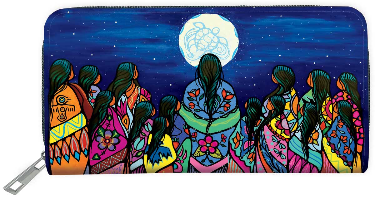 Indigenous Collection Embossed Wallet: Full Moon Ceremony