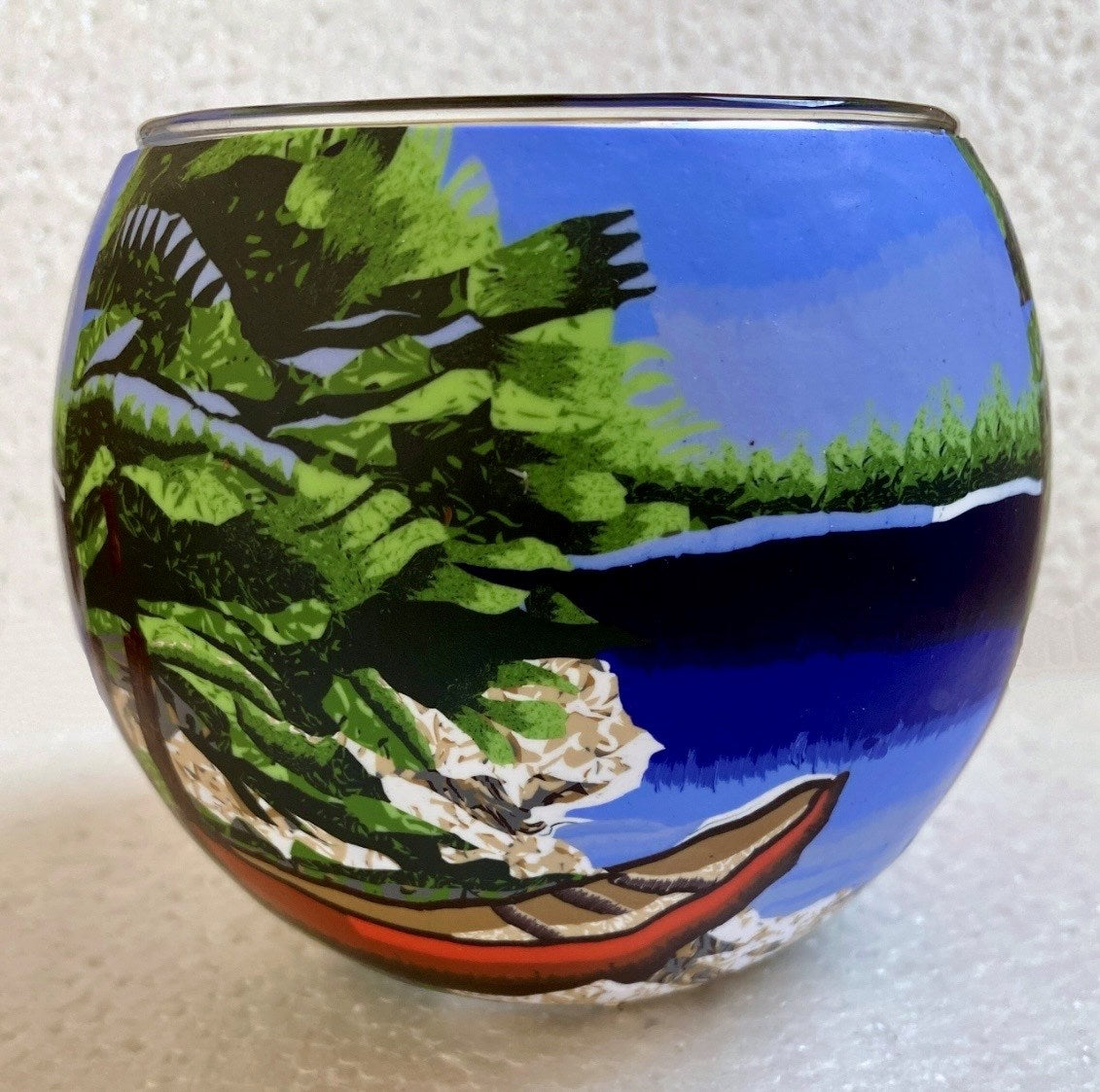 Claymaster Light Glass Globe-Red Canoe