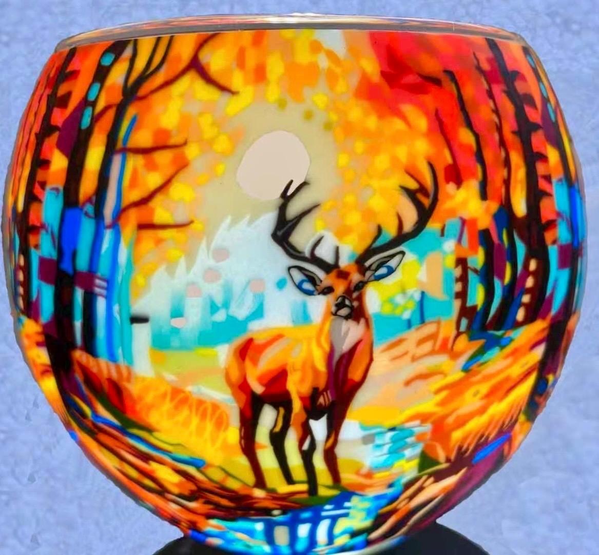 Claymaster Light Glass Globe-Colourful Buck