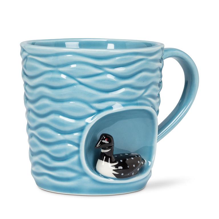 Wavy Mug with Loon in Alcove