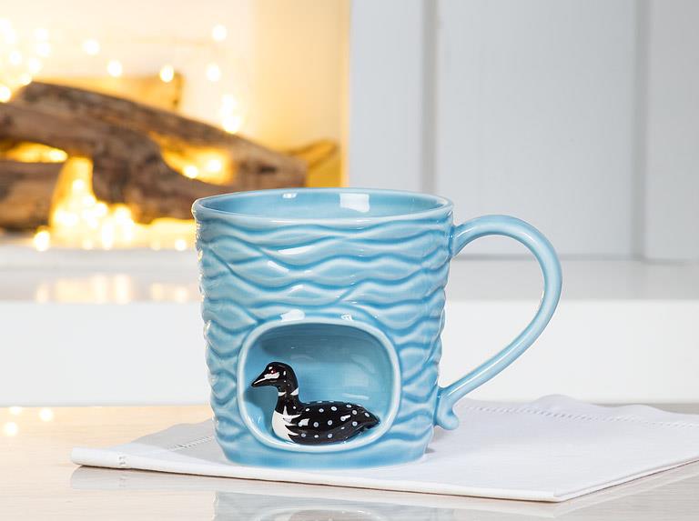 Wavy Mug with Loon in Alcove