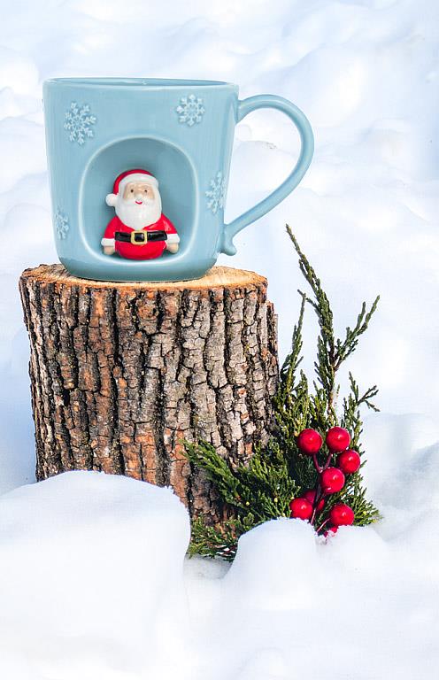 Snowflake Mug with Santa