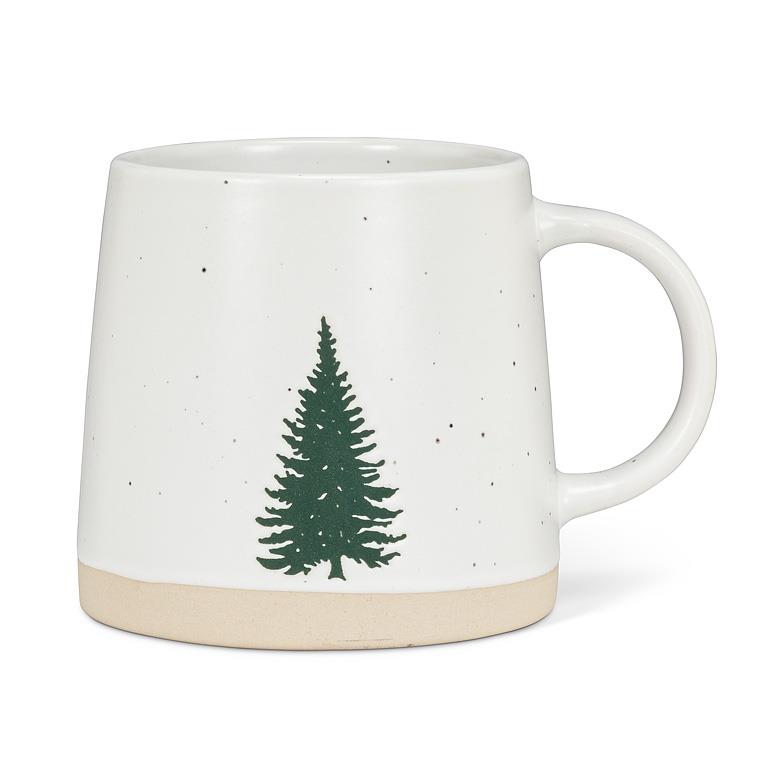 Wide Base Artisan Mug with Single Tree