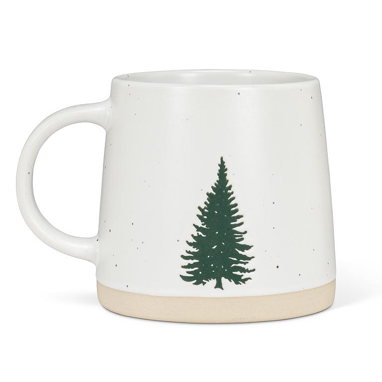 Wide Base Artisan Mug with Single Tree