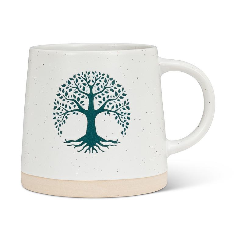 Wide Base Artisan Mug with Tree of Life