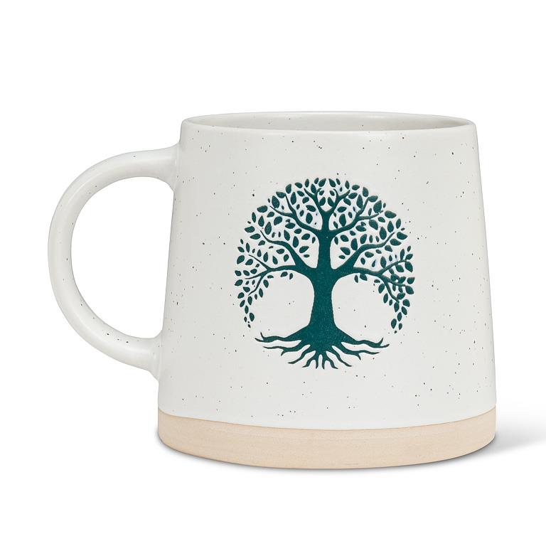 Wide Base Artisan Mug with Tree of Life