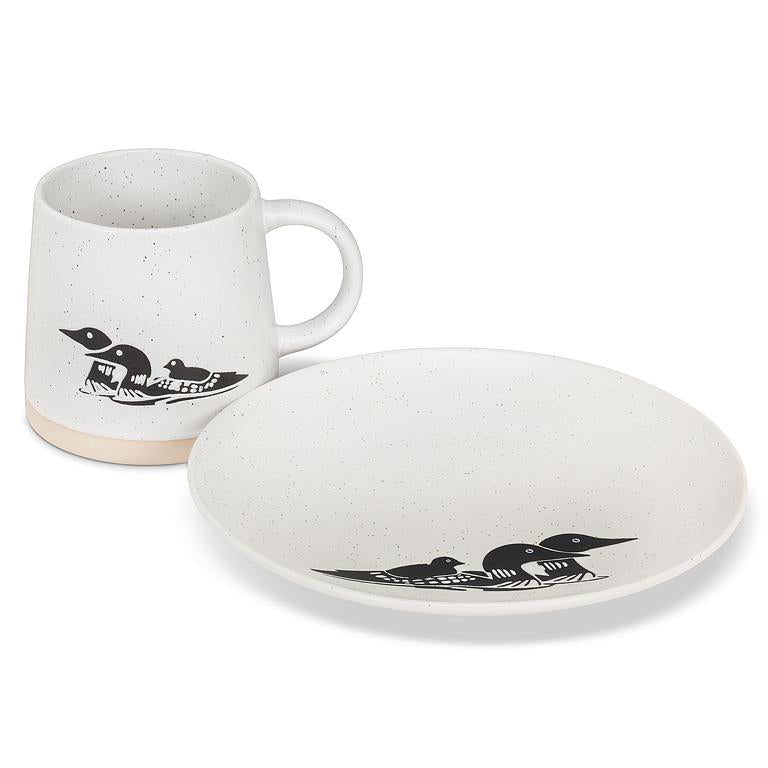 Small Plate with Loons