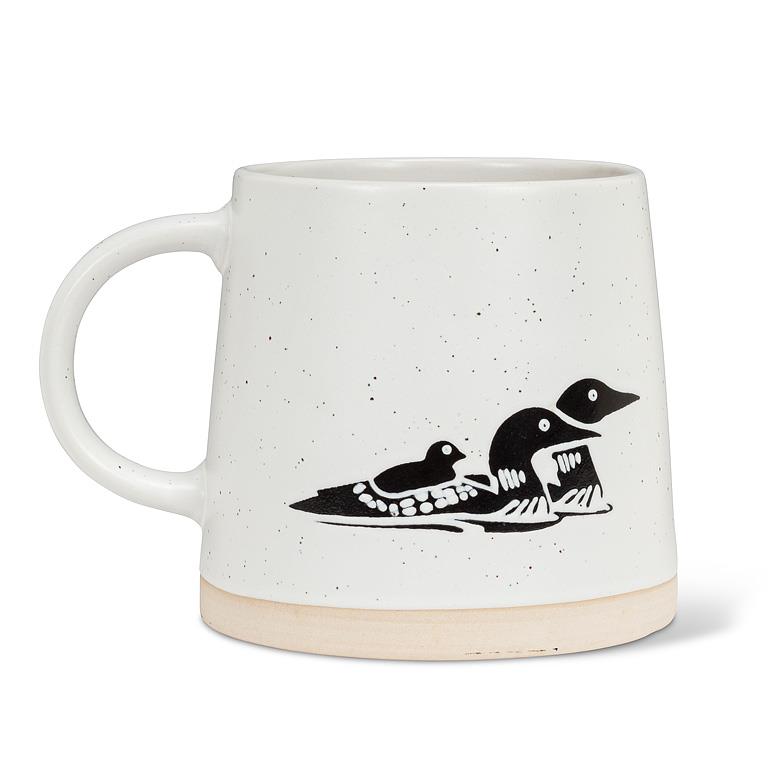 Wide Base Artisan Mug with Loons