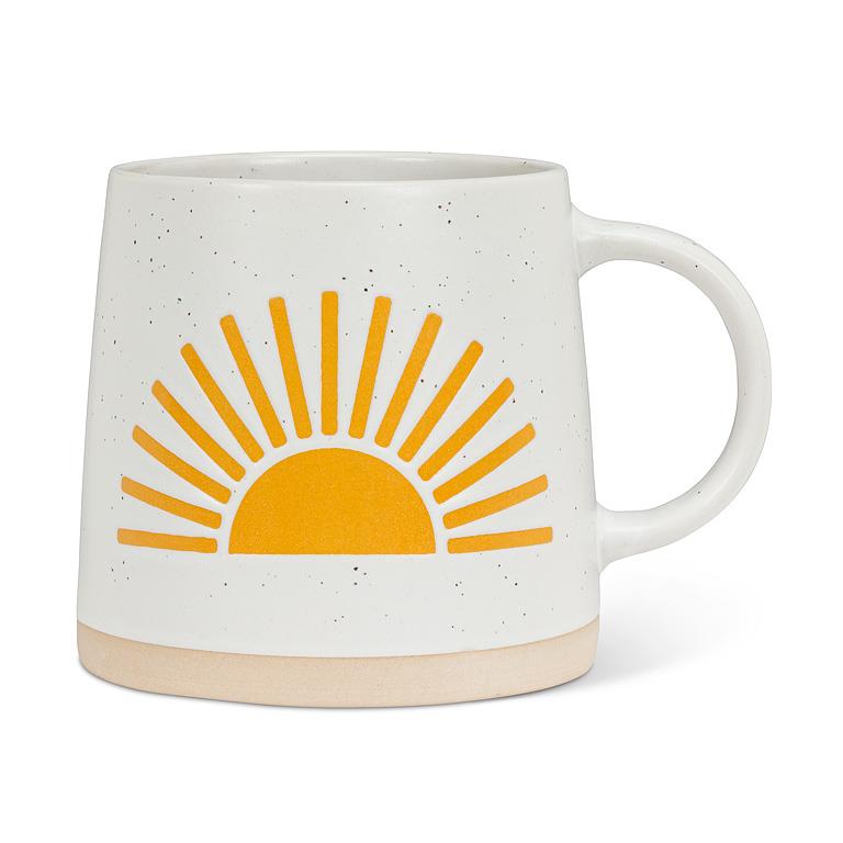 Wide Base Artisan Mug with Sun