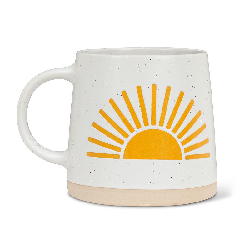 Wide Base Artisan Mug with Sun