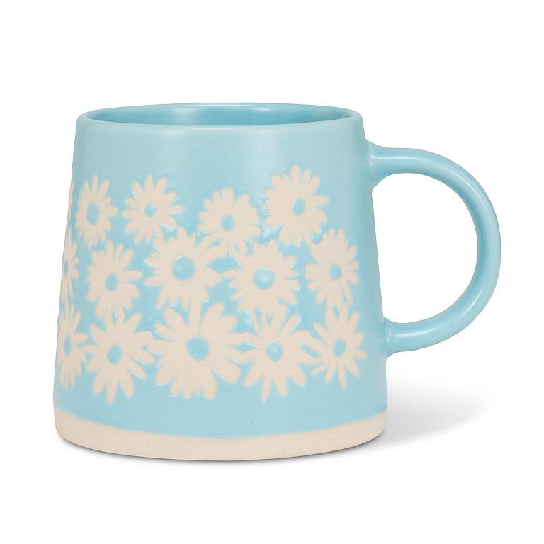 Wide Base Mug with Daisies