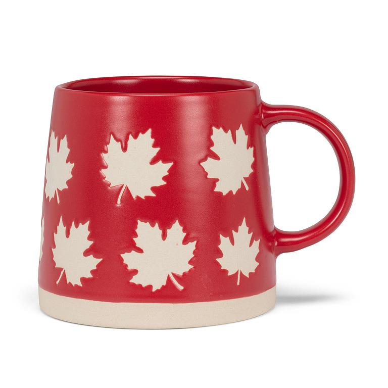 Wide Base Mug with Maple Leaves