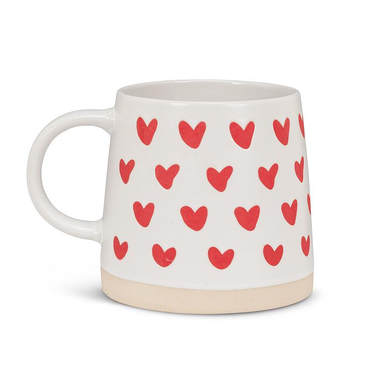 Wide Base Mug with Hearts